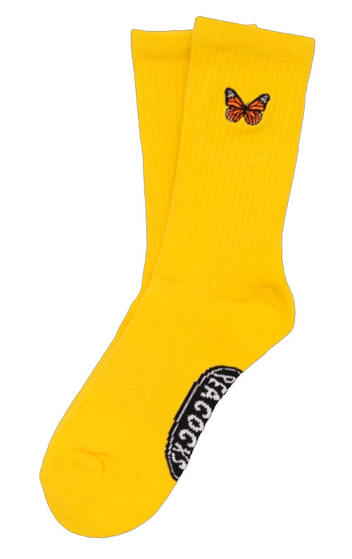 Butterflying socks in Yellow - Petals and Peacocks